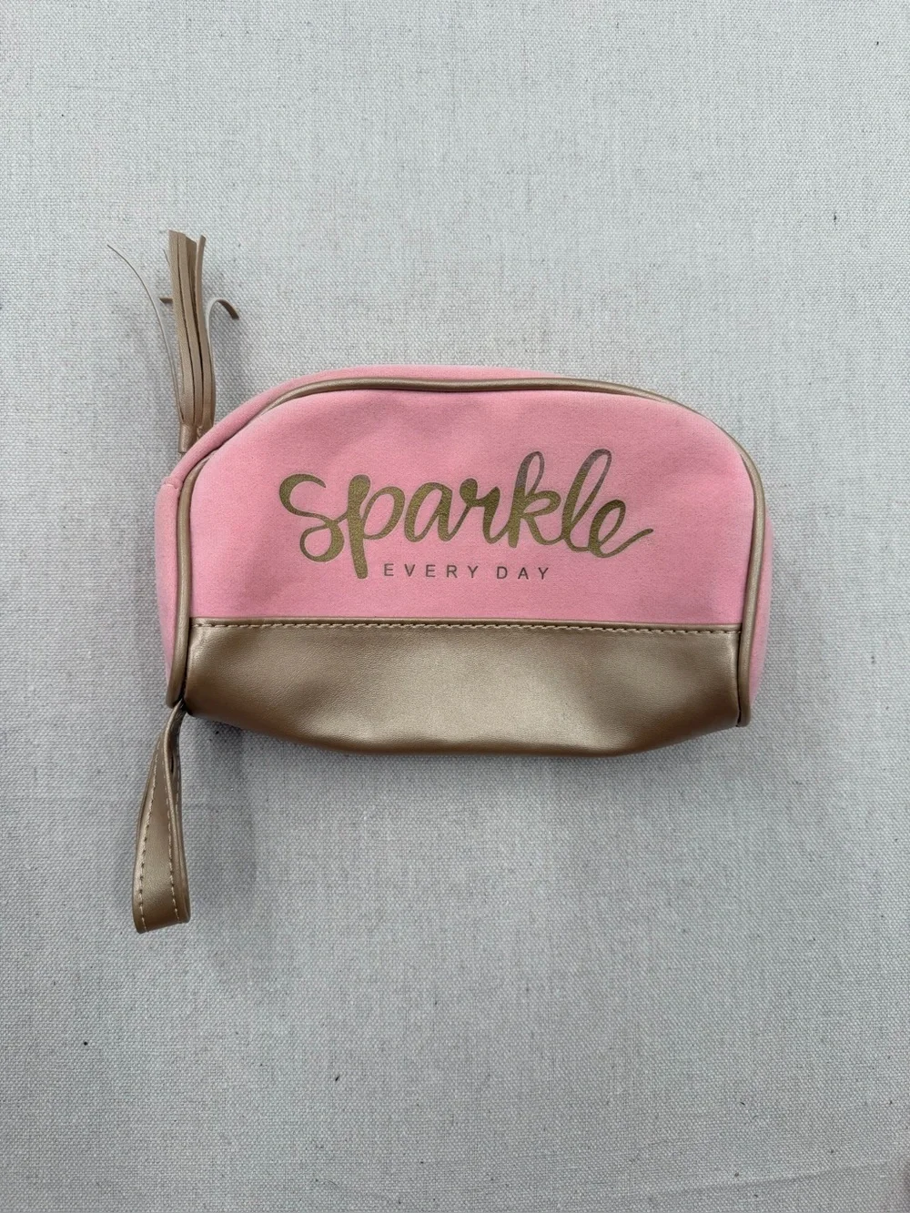 Sparkle Everyday Pink and Gold Cosmetic Pouch